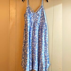 Derek Heart Blue and White Floral Sundress - Size 2X